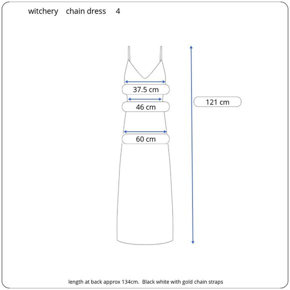 WITCHERY gold snake chain strap midi dress women's size 4 - 6 black white splits - Picture 2 of 12
